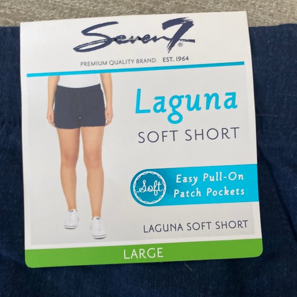 Seven7 blue “Laguna” soft linen blend shorts Size Large NWT - Picture 6 of 9